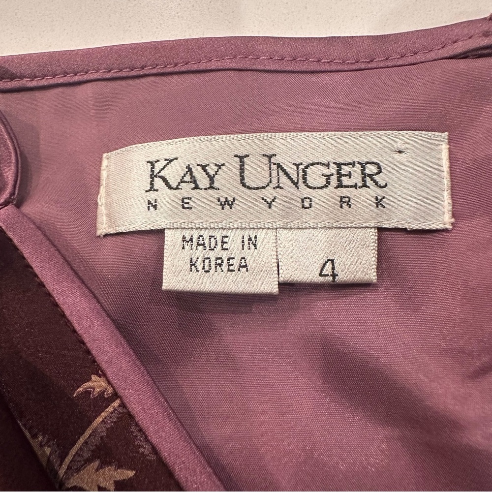Kay Unger Womens Silk Babydoll Dress Sz 4 Pink Floral Paisley Fairy Whimsigoth - Picture 7 of 11